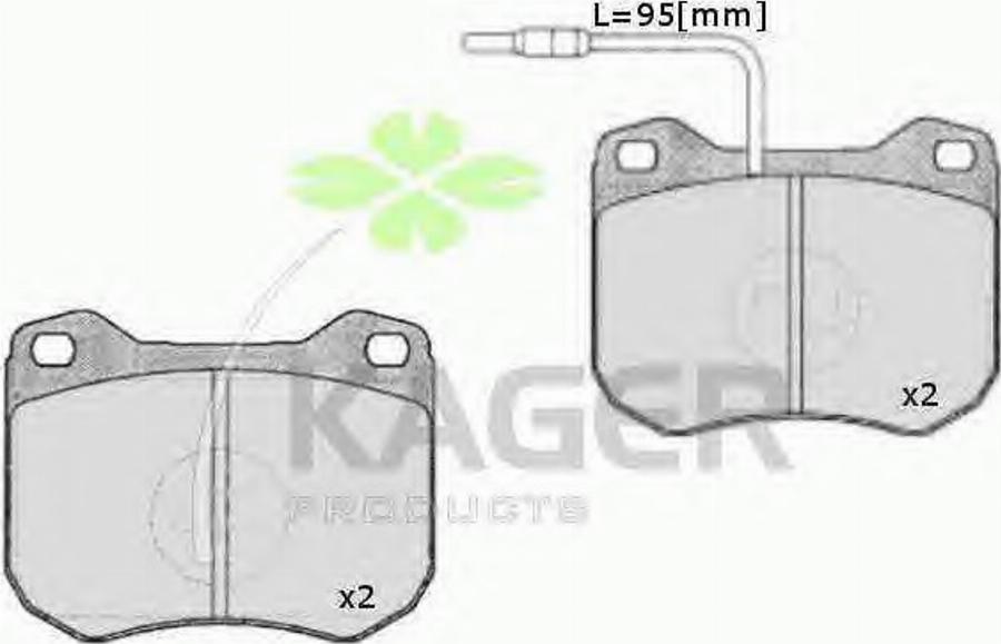 Kager 35-0339 - Гальмівні колодки, дискові гальма autozip.com.ua