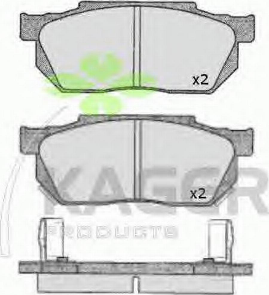 Kager 350250 - Гальмівні колодки, дискові гальма autozip.com.ua