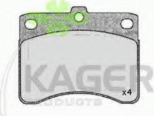 Kager 35-0207 - Гальмівні колодки, дискові гальма autozip.com.ua