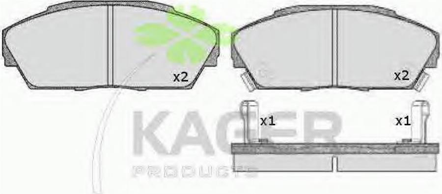 Kager 35-0288 - Гальмівні колодки, дискові гальма autozip.com.ua