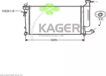 Kager 31-0195 - Радіатор, охолодження двигуна autozip.com.ua
