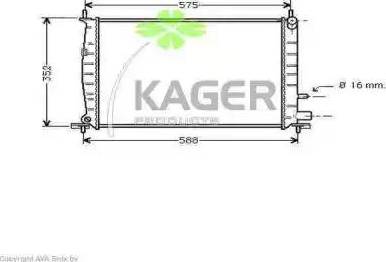 Kager 31-0349 - Радіатор, охолодження двигуна autozip.com.ua