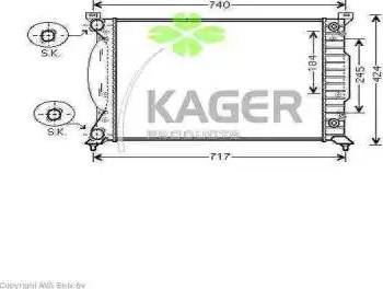 Kager 311632 - Радіатор, охолодження двигуна autozip.com.ua