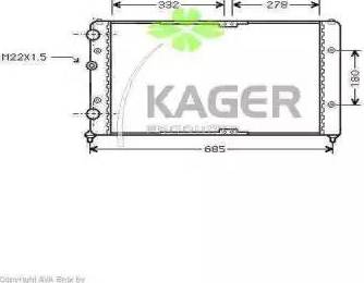 Kager 31-1222 - Радіатор, охолодження двигуна autozip.com.ua