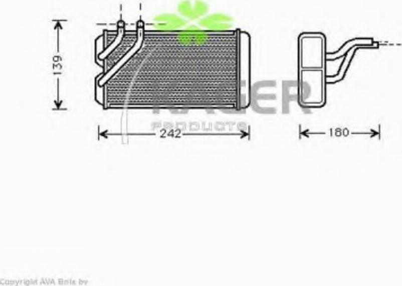 Kager 320156 - Теплообмінник, опалення салону autozip.com.ua