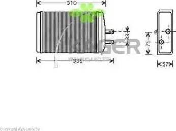 Kager 320118 - Теплообмінник, опалення салону autozip.com.ua