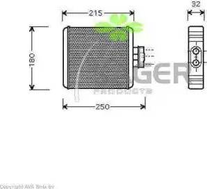 Kager 32-0258 - Теплообмінник, опалення салону autozip.com.ua