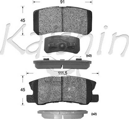 Kaishin D6106 - Гальмівні колодки, дискові гальма autozip.com.ua