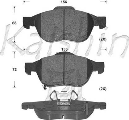 Kaishin D2236 - Гальмівні колодки, дискові гальма autozip.com.ua