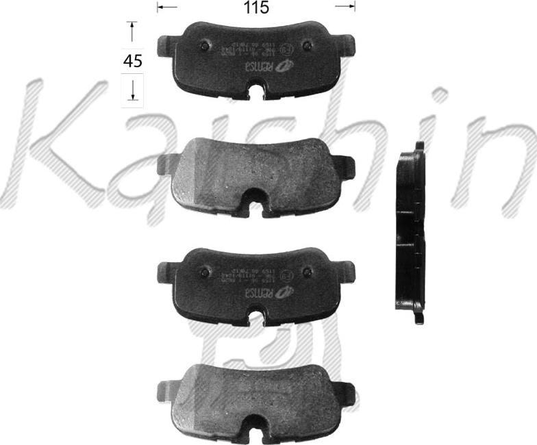 Kaishin FK10169 - Гальмівні колодки, дискові гальма autozip.com.ua