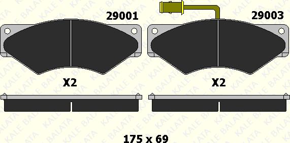 KALE 29001 200 05 - Гальмівні колодки, дискові гальма autozip.com.ua