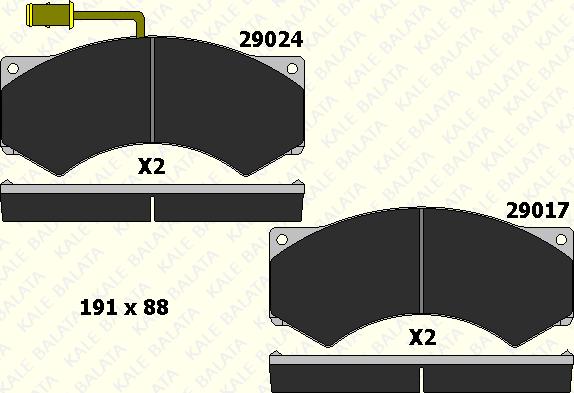 KALE 29017 230 05 - Гальмівні колодки, дискові гальма autozip.com.ua