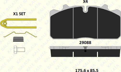 KALE 29088 260 14 - Гальмівні колодки, дискові гальма autozip.com.ua