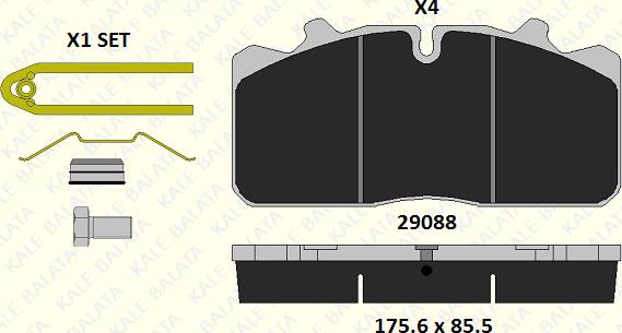 KALE 29088 260 34 - Гальмівні колодки, дискові гальма autozip.com.ua