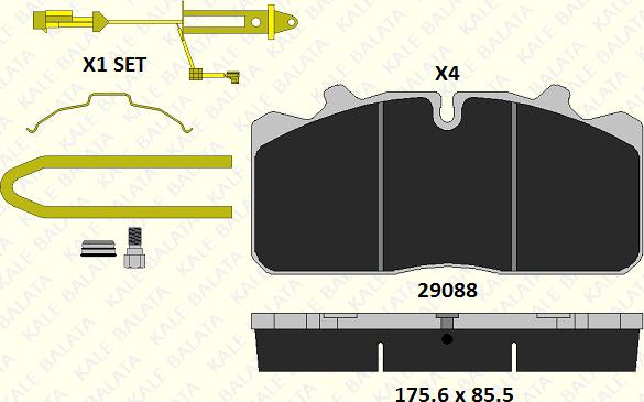 KALE 29088 260 24 - Гальмівні колодки, дискові гальма autozip.com.ua