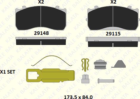 KALE 29148 340 05 - Гальмівні колодки, дискові гальма autozip.com.ua