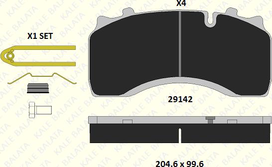 KALE 29142 298 14 - Гальмівні колодки, дискові гальма autozip.com.ua