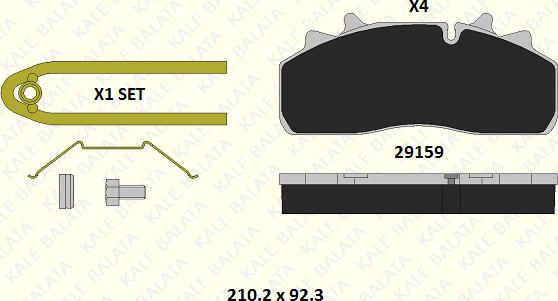 KALE 29159 301 14 - Гальмівні колодки, дискові гальма autozip.com.ua