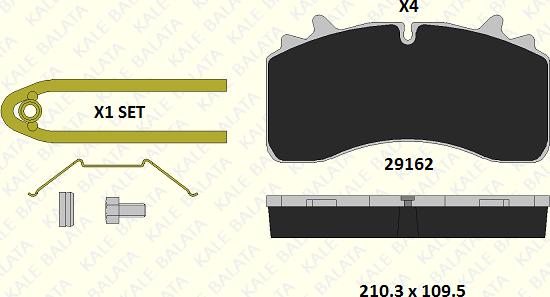 KALE 29162 310 14 - Гальмівні колодки, дискові гальма autozip.com.ua