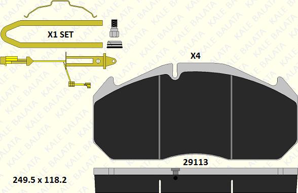 KALE 29113 282 24 - Гальмівні колодки, дискові гальма autozip.com.ua