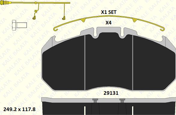 KALE 29131 302 24 - Гальмівні колодки, дискові гальма autozip.com.ua