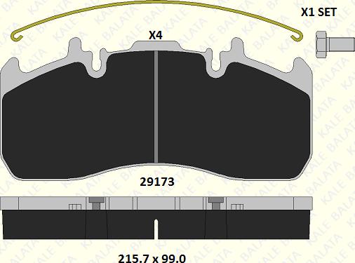 KALE 29173 292 14 - Гальмівні колодки, дискові гальма autozip.com.ua