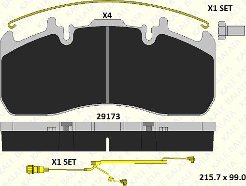 KALE 29173 292 24 - Гальмівні колодки, дискові гальма autozip.com.ua