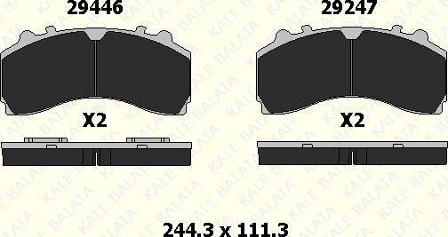 KALE 29246 298 15 - Гальмівні колодки, дискові гальма autozip.com.ua