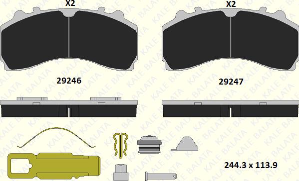 KALE 29246 298 25 - Гальмівні колодки, дискові гальма autozip.com.ua