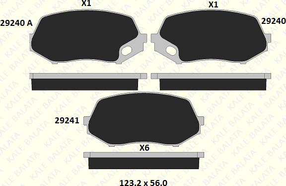 KALE 29240 173 05 - Гальмівні колодки, дискові гальма autozip.com.ua