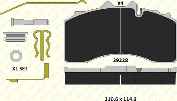 KALE 29228 300 14 - Гальмівні колодки, дискові гальма autozip.com.ua