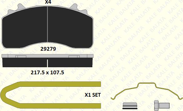 KALE 29279 308 14 - Гальмівні колодки, дискові гальма autozip.com.ua