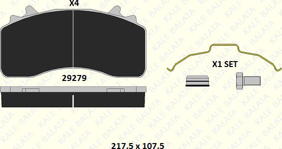 KALE 29279 308 24 - Гальмівні колодки, дискові гальма autozip.com.ua