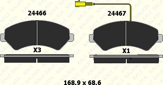 KALE 24466 190 05 - Гальмівні колодки, дискові гальма autozip.com.ua