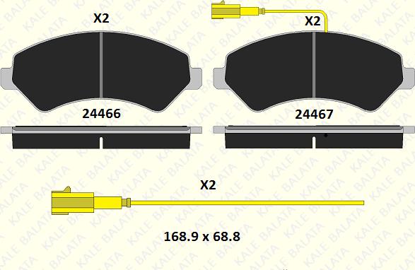 KALE 24467 190 05 - Гальмівні колодки, дискові гальма autozip.com.ua