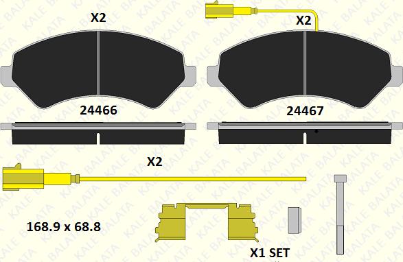 KALE 24467 190 15 - Гальмівні колодки, дискові гальма autozip.com.ua