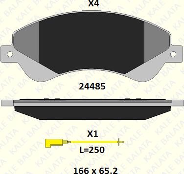 KALE 24485 188 04 - Гальмівні колодки, дискові гальма autozip.com.ua