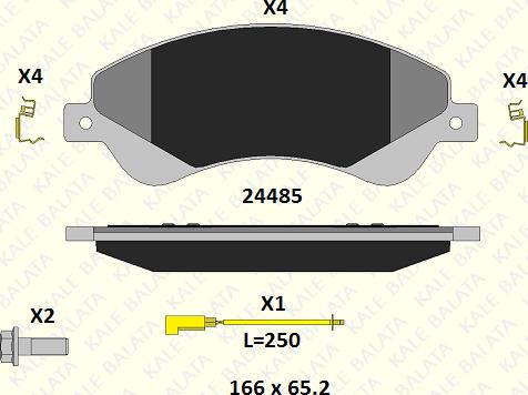 KALE 24485 188 14 - Гальмівні колодки, дискові гальма autozip.com.ua