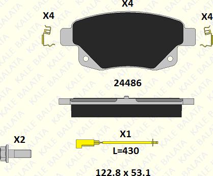 KALE 24486 170 15 - Гальмівні колодки, дискові гальма autozip.com.ua