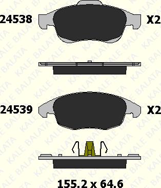 KALE 24538 180 05 - Гальмівні колодки, дискові гальма autozip.com.ua