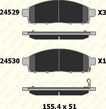 KALE 24529 160 05 - Гальмівні колодки, дискові гальма autozip.com.ua