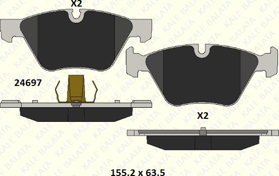 KALE 24697 193 05 - Гальмівні колодки, дискові гальма autozip.com.ua