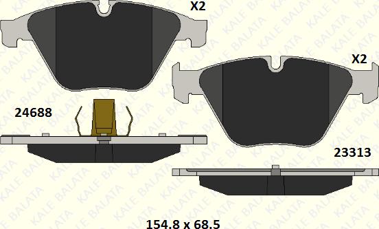 KALE 24688 192 05 - Гальмівні колодки, дискові гальма autozip.com.ua