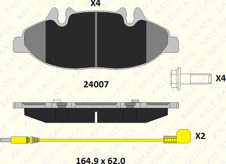 KALE 24007 202 14 - Гальмівні колодки, дискові гальма autozip.com.ua