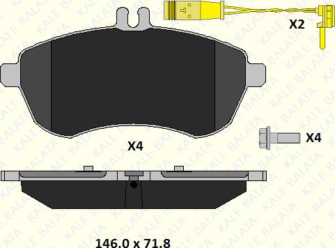 KALE 24306 206 25 - Гальмівні колодки, дискові гальма autozip.com.ua