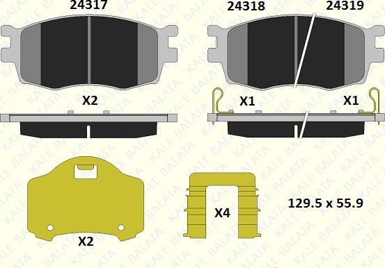 KALE 24317 177 25 - Гальмівні колодки, дискові гальма autozip.com.ua