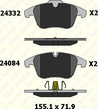 KALE 24332 179 05 - Гальмівні колодки, дискові гальма autozip.com.ua