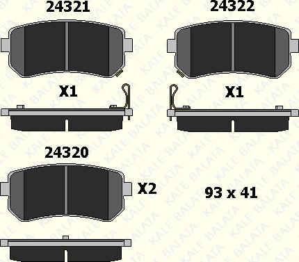 KALE 24320 159 05 - Гальмівні колодки, дискові гальма autozip.com.ua