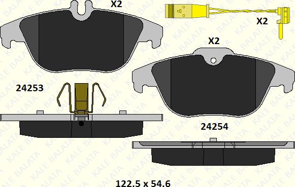 KALE 24253 179 25 - Гальмівні колодки, дискові гальма autozip.com.ua