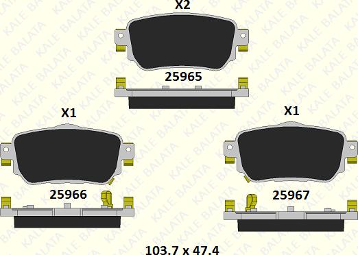 KALE 25965 151 05 - Гальмівні колодки, дискові гальма autozip.com.ua